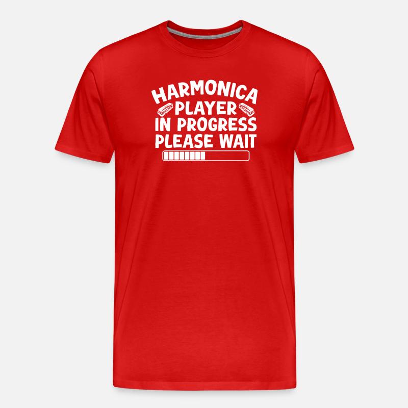 Harmonica Musican In Progress Harmonica - Männer Premium Bio T-Shirt - Rot