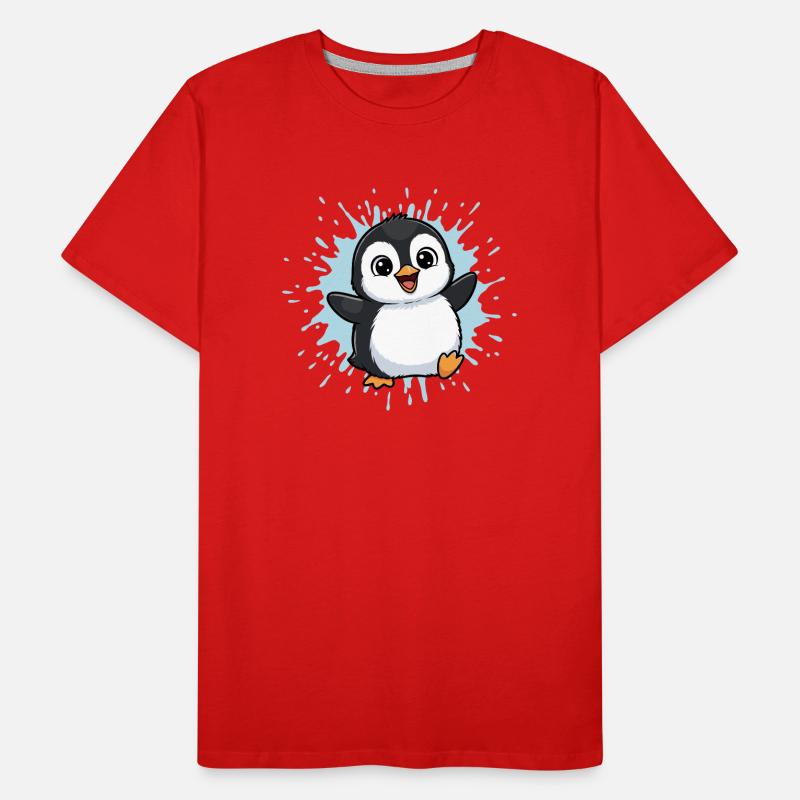 Colorful Penguin Splash Men's Premium Organic T-Shirt