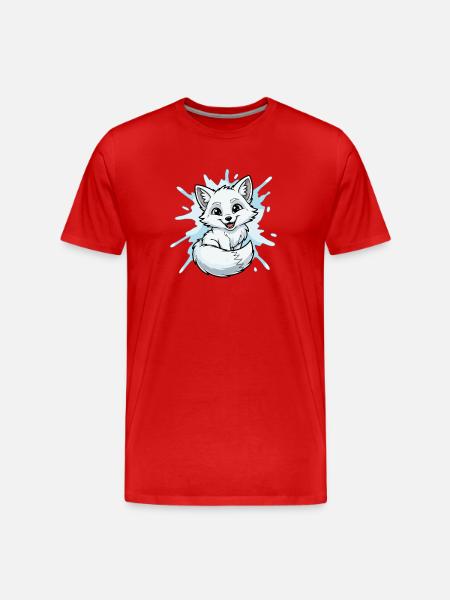 Water Splash Fox Character - Men's Premium Organic T-Shirt - red