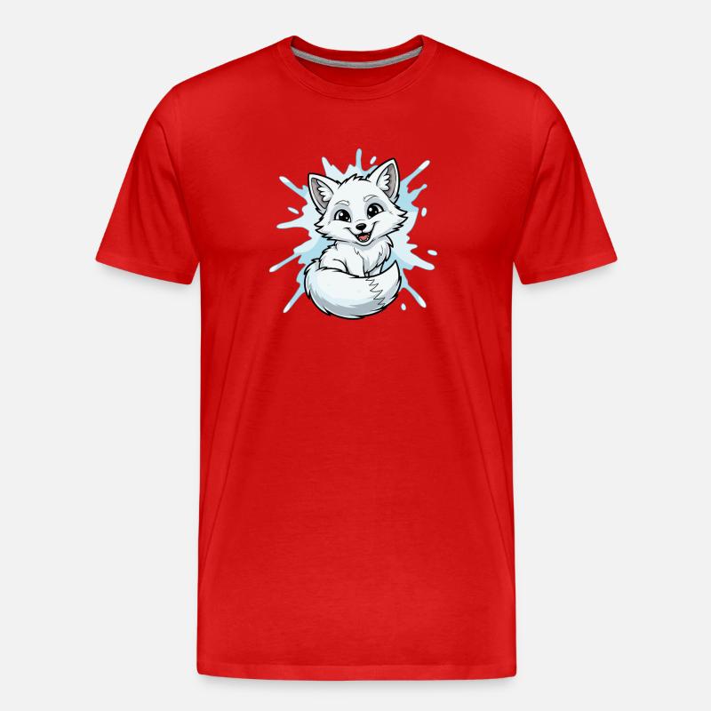 Wasser-Splash Fuchscharakter - Männer Premium Bio T-Shirt - Rot