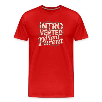 Introverted Plant Parent - Men's Premium Organic T-Shirt - red - Front - Damien (186cm)