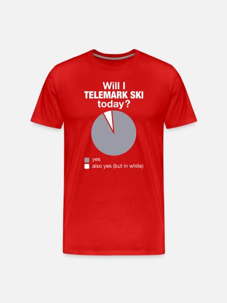 Telemark Ski Funny Skiing Today Chart - Men's Premium Organic T-Shirt - red