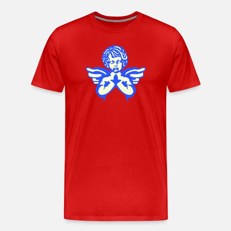 Engel Figur Flügeln - Männer Premium Bio T-Shirt - Rot