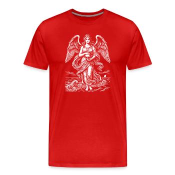 Seegestützte Venus mit Schädel - Männer Premium Bio T-Shirt - Rot - Vorne - Damien (186cm)