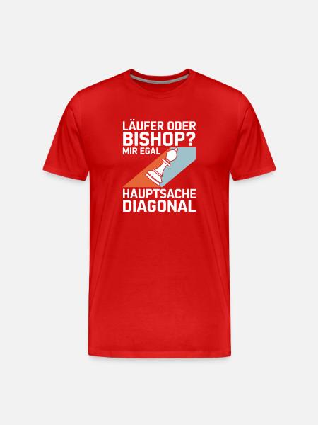 Läufer oder Bishop? Diagonal-Humor - Männer Premium Bio T-Shirt - Rot