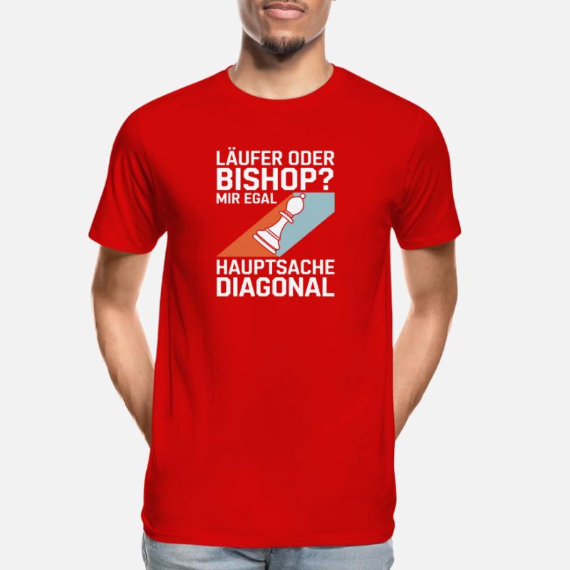 Läufer oder Bishop? Diagonal-Humor Männer Premium Bio T-Shirt