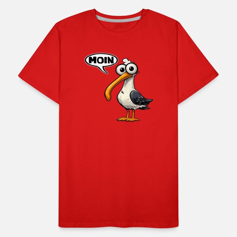 Moin Möwe Comic Miesmuschelartwuermchen  Männer Premium Bio T-Shirt