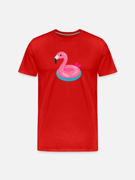 Flamingo Pool Float - Men's Premium Organic T-Shirt - red