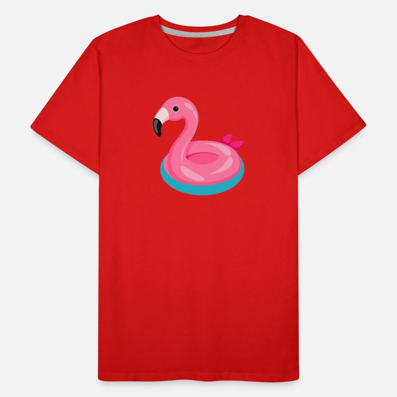 Flamingo Pool Float Men's Premium Organic T-Shirt