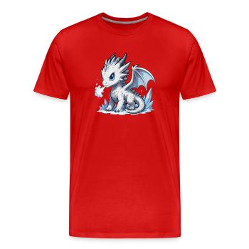Dragon de Glace de Cristal - T-shirt bio Premium Homme - rouge - Devant - Damien (186cm)