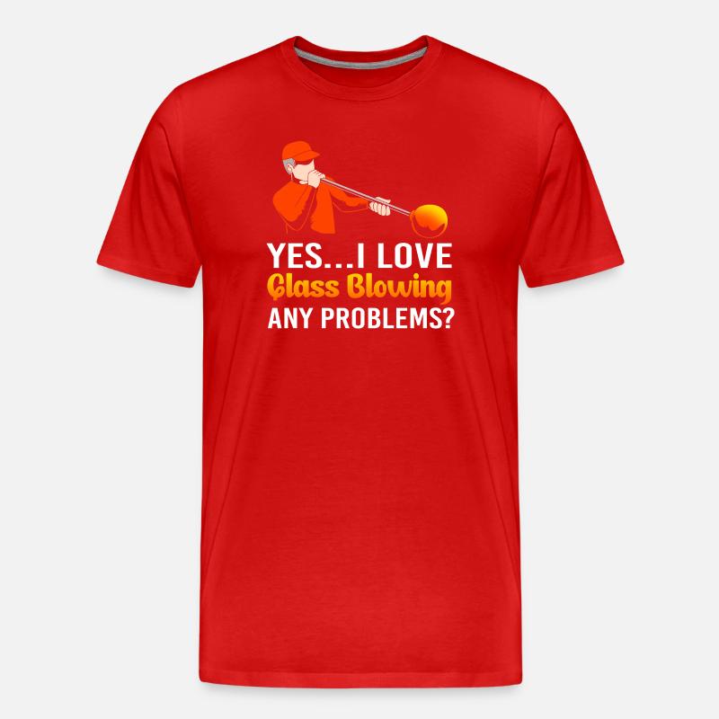 Glas Glasbläser - Männer Premium Bio T-Shirt - Rot