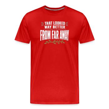Schuppen-jagd-schuppen-jäger-geweih-jagd-weißwedel - Männer Premium Bio T-Shirt - Rot - Vorne - Damien (186cm)