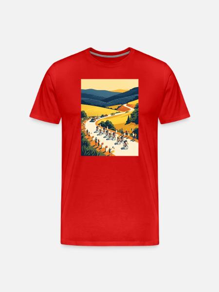 Goldene Etappe — Radfahrer-Erinnerung - Männer Premium Bio T-Shirt - Rot