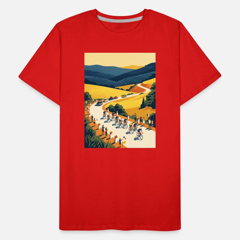 Goldene Etappe — Radfahrer-Erinnerung Männer Premium Bio T-Shirt