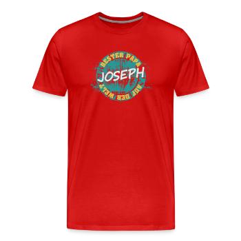 Joseph as father - Men's Premium Organic T-Shirt - red - Front - Damien (186cm)