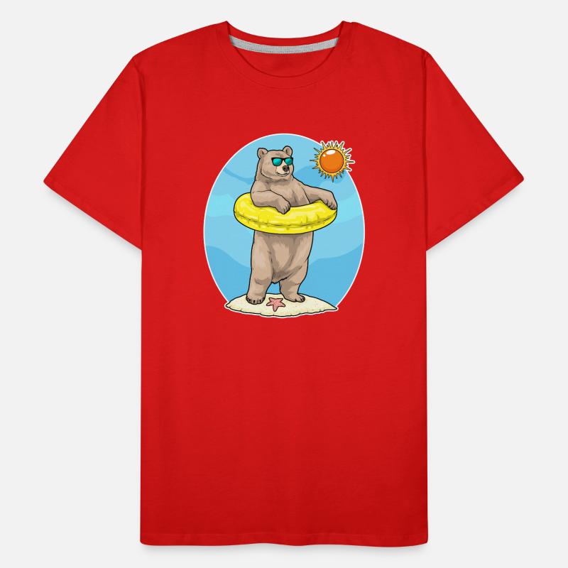 Été de la baignée de Bear Beach T-shirt bio Premium Homme
