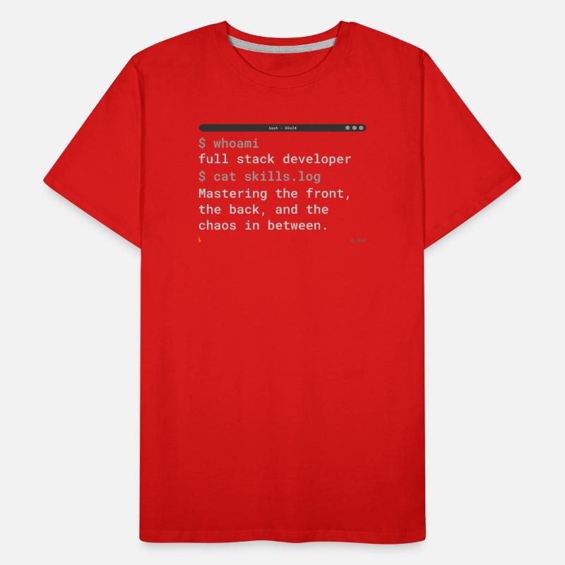 Conception de terminaux développeurs Full Stack T-shirt bio Premium Homme