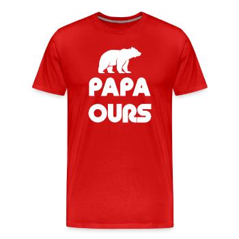 Papa Ours Silhouette - Männer Premium Bio T-Shirt - Rot - Vorne - Damien (186cm)