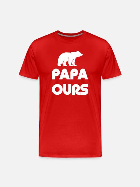 Papa Bear Silhouette - Men's Premium Organic T-Shirt - red
