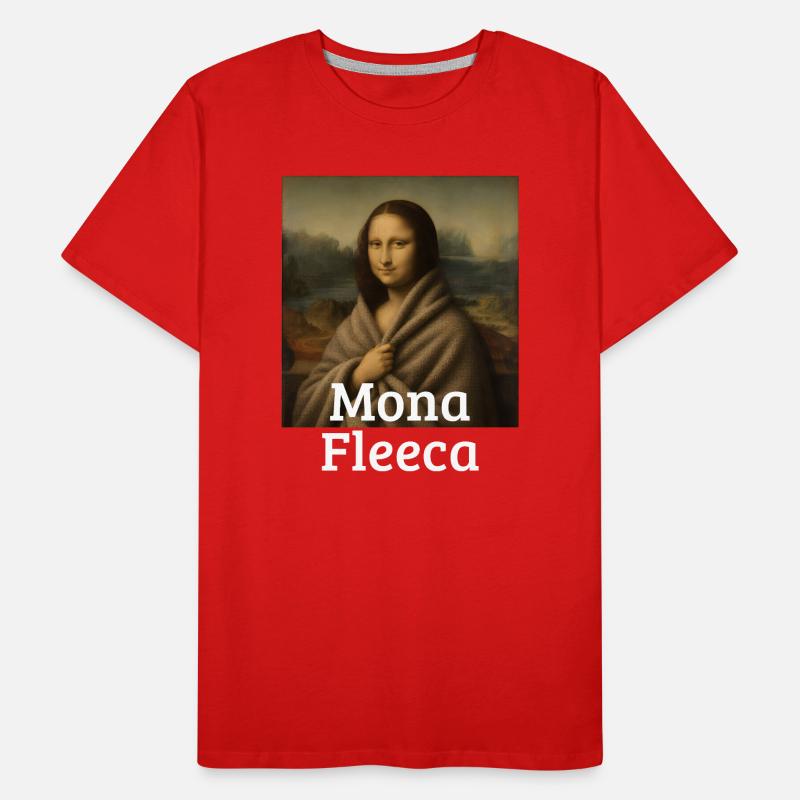Mona Fleeca Leonardo Da Vinci Drôle Froid Mona l T-shirt bio Premium Homme