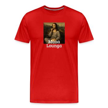 Mona Lounga Leonardo Da Vinci Funny Lazy Mona L - Men's Premium Organic T-Shirt - red - Front - Damien (186cm)