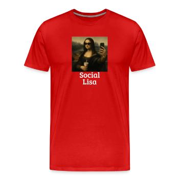 Lisa Leonardo Da Vinci Influencer Mona L - Men's Premium Organic T-Shirt - red - Front - Damien (186cm)