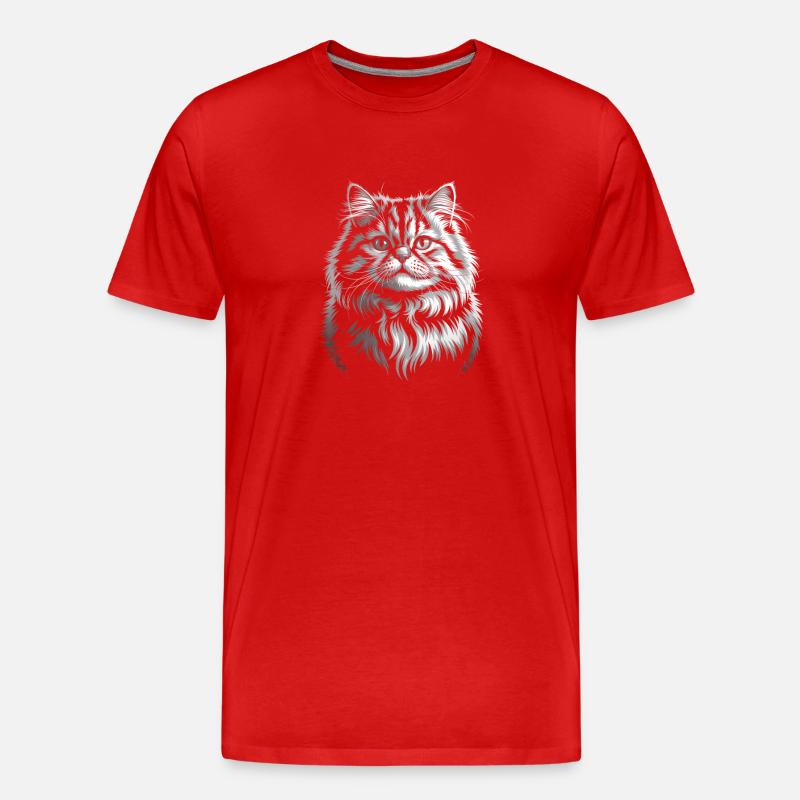 Katze - Männer Premium Bio T-Shirt - Rot