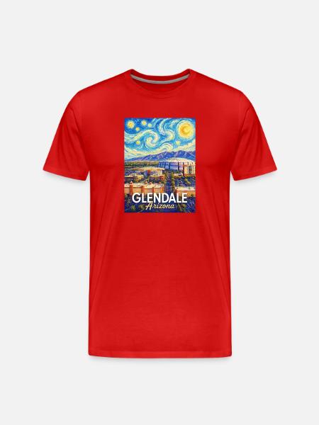 Glendale Arizona Starry Night - Men's Premium Organic T-Shirt - red