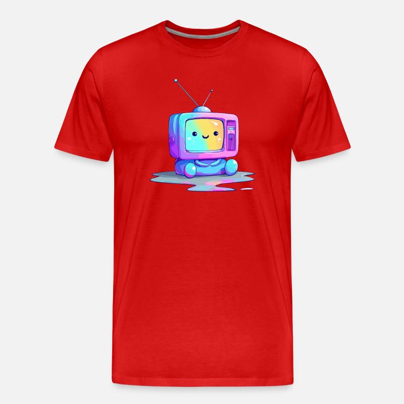 Regenbogen TV Kuscheltier - Männer Premium Bio T-Shirt - Rot