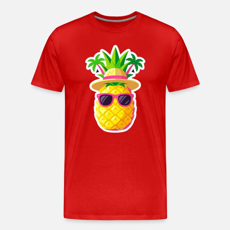 Sunny Pineapple Island Vibe - Männer Premium Bio T-Shirt - Rot