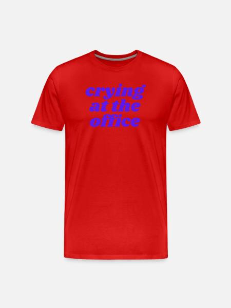 crying at the office - Men's Premium Organic T-Shirt - red