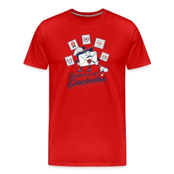Ich ghoste nur per Einschreiben - Männer Premium Bio T-Shirt - Rot - Vorne - Damien (186cm)