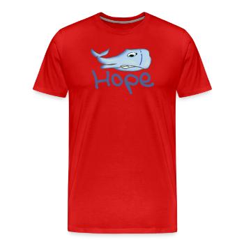 Hope the sick whale humpback whale as cartoon - Men's Premium Organic T-Shirt - red - Front - Damien (186cm)