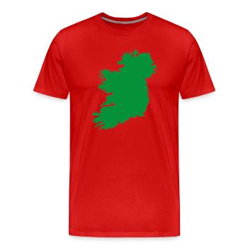 Carte de l’Irlande - T-shirt bio Premium Homme - rouge - Devant - Damien (186cm)