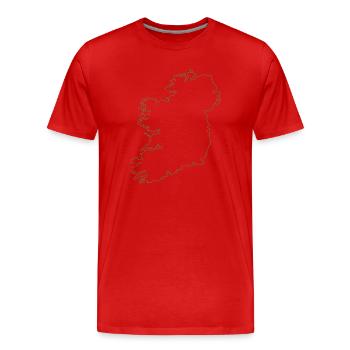 Carte de l’Irlande - T-shirt bio Premium Homme - rouge - Devant - Damien (186cm)