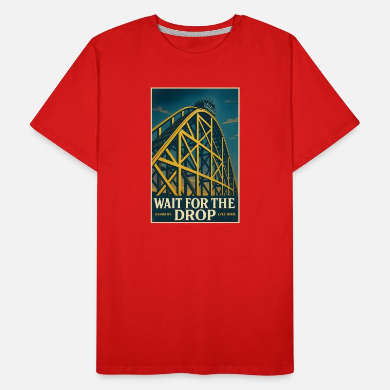 Warte auf den Drop | Achterbahn Thrill Männer Premium Bio T-Shirt