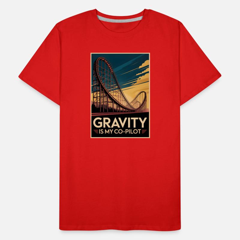 Gravity as a passenger | Roller coaster Men's Premium Organic T-Shirt