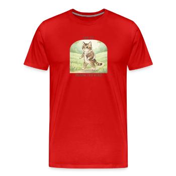 To praise the Lord Christian Cat - Men's Premium Organic T-Shirt - red - Front - Damien (186cm)