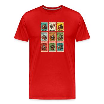Stamps Baby Monkey Punch - Männer Premium Bio T-Shirt - Rot - Vorne - Damien (186cm)