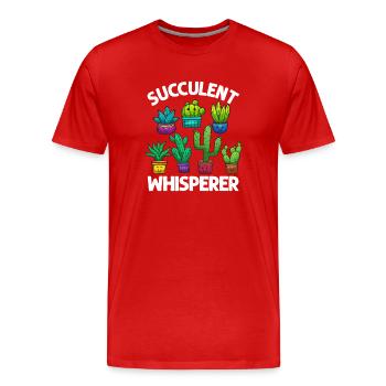 Saftiger Flüsterer - Männer Premium Bio T-Shirt - Rot - Vorne - Damien (186cm)