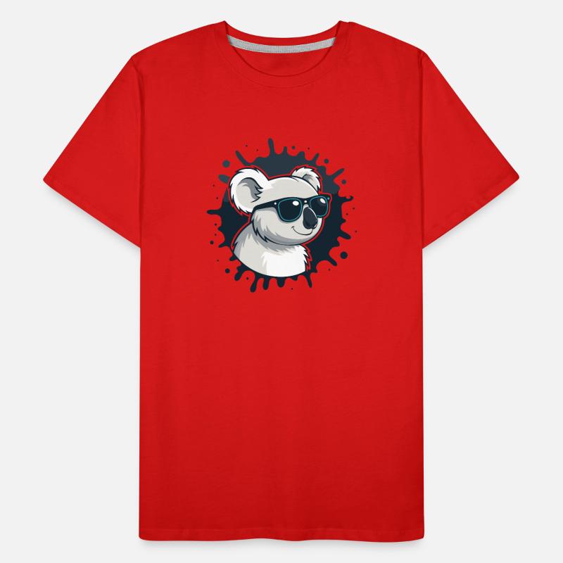 Koala chic glasses on blue splash Men's Premium Organic T-Shirt