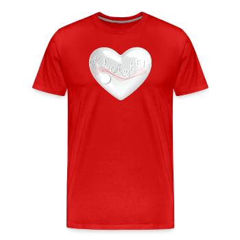 CLARTÉ – Regarder vers l’intérieur - T-shirt bio Premium Homme - rouge - Devant - Damien (186cm)