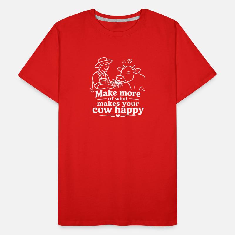 Kuh glücklich machen Bauer Line Art Geschenk Männer Premium Bio T-Shirt