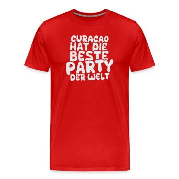 Feiern Curacao - Männer Premium Bio T-Shirt - Rot - Vorne - Damien (186cm)