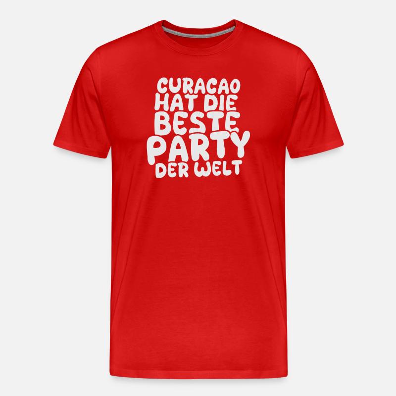 Feiern Curacao - Männer Premium Bio T-Shirt - Rot
