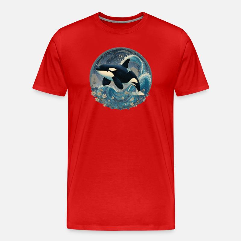 Orca - Männer Premium Bio T-Shirt - Rot