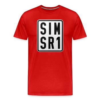 Simson SR1 Moped Kennzeichen - Männer Premium Bio T-Shirt - Rot - Vorne - Damien (186cm)