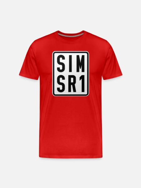Simson SR1 Moped Kennzeichen - Männer Premium Bio T-Shirt - Rot