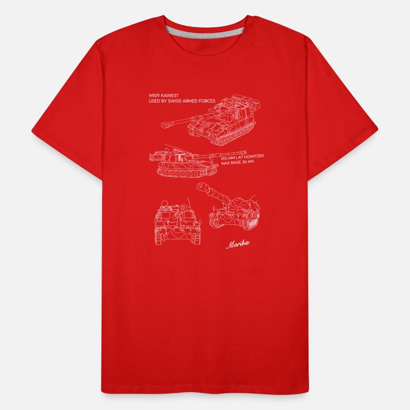 Lignes de chars dans le plan T-shirt bio Premium Homme