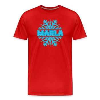 Prénom Marla - T-shirt bio Premium Homme - rouge - Devant - Damien (186cm)